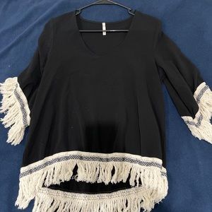 Black fringe blouse